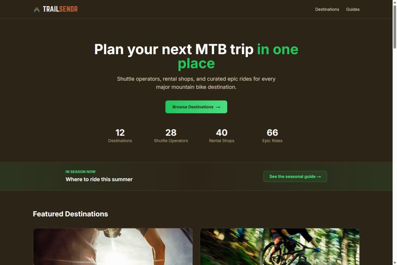 TrailSendr homepage